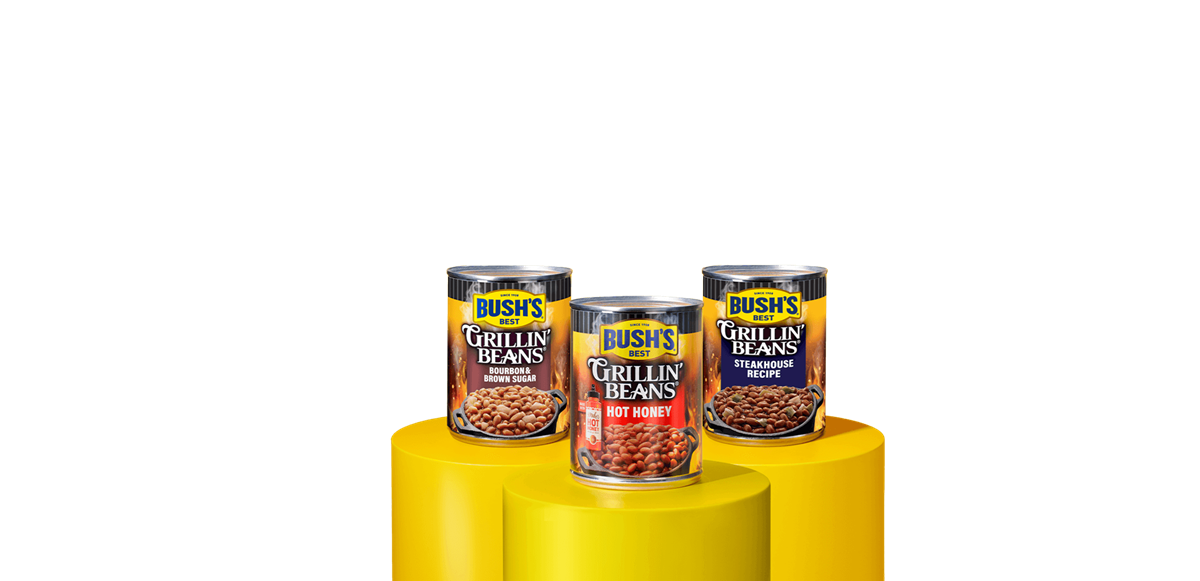 Grilling beans on a yellow pedestal