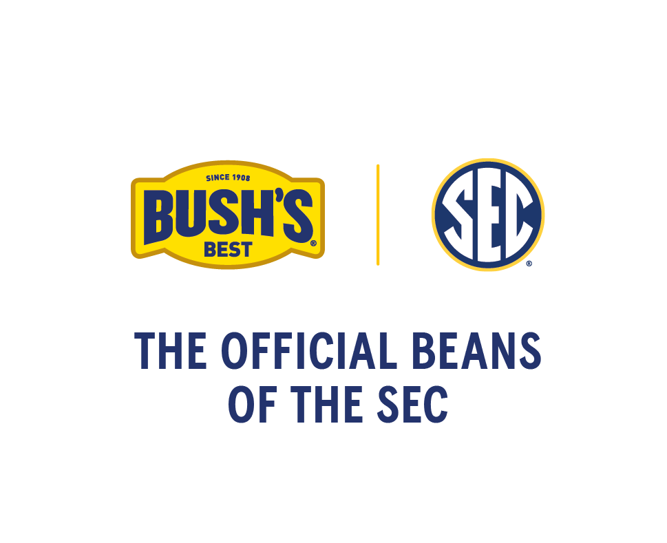 Bush's Beans and SEC Logo's above text stating Official Beans of the SEC.